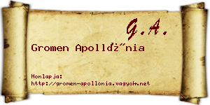Gromen Apollónia névjegykártya